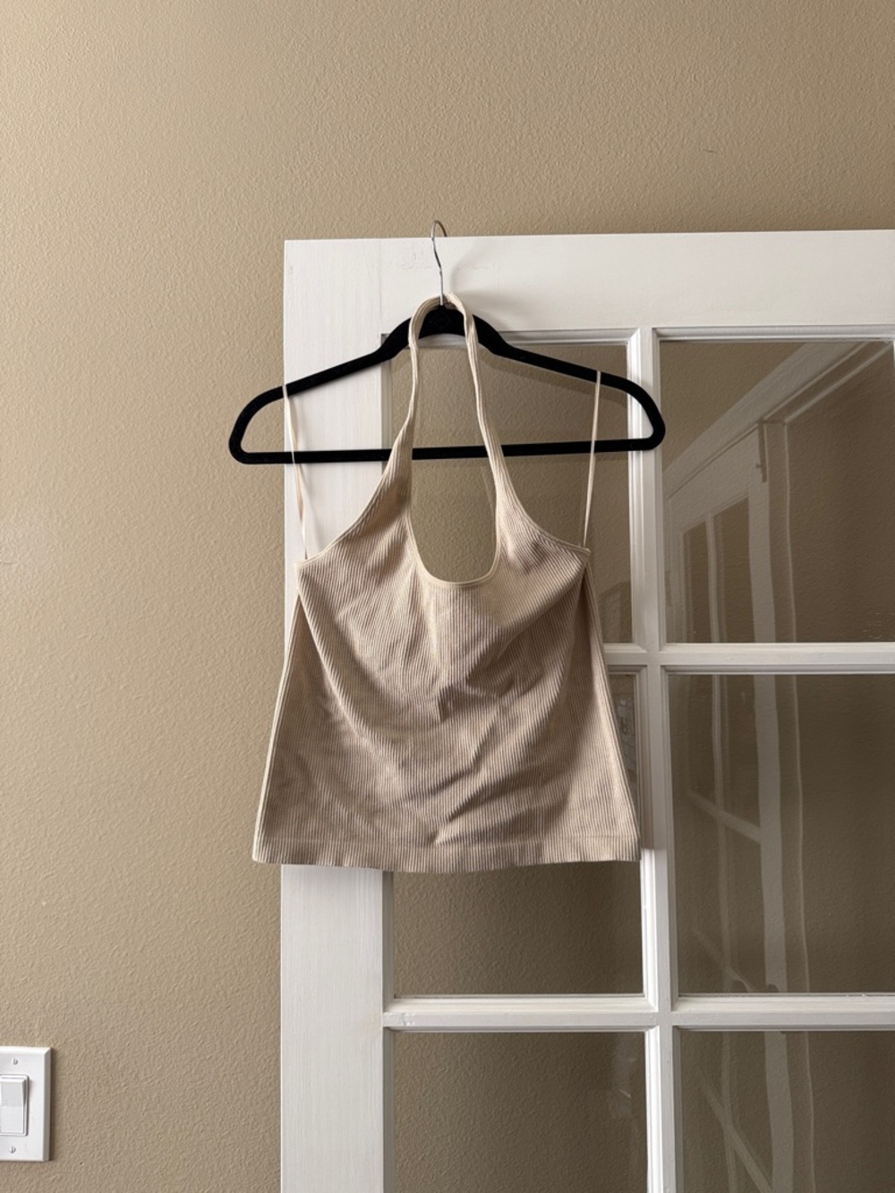 bp Cream Ribbed Halter Camisole